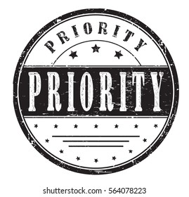 rubber stamp with text "priority" on white, vector illustration