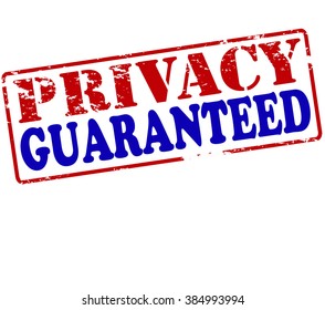 Rubber stamp with text privacy guaranteed inside, vector illustration