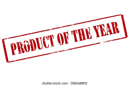 Rubber stamp with text product of the year inside, vector illustration
