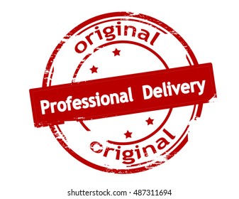 Rubber stamp with text professional delivery inside, vector illustration