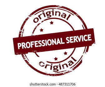 Rubber stamp with text professional service inside, vector illustration