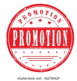 rubber stamp with text "promotion" on white, vector illustration