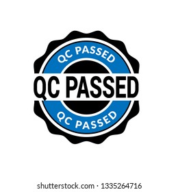 rubber stamp with the text QC passed . QC passed  rubber stamp.QC passed  label, badge,sticker,logo,seal. Designed for your web site design, logo, app, UI