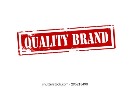 Rubber stamp with text quality brand inside, vector illustration
