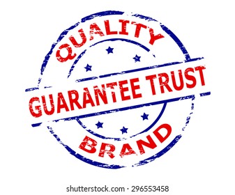 Rubber stamp with text quality brand inside, vector illustration