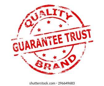 Rubber stamp with text quality brand inside, vector illustration