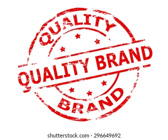 Rubber stamp with text quality brand inside, vector illustration