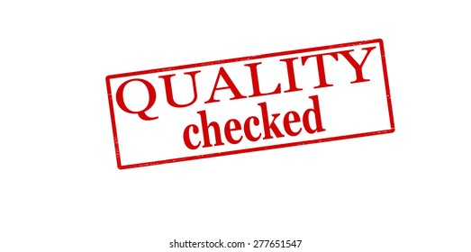 Rubber stamp with text quality checked inside, vector illustration