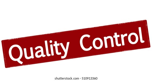 Rubber stamp with text quality control inside, vector illustration