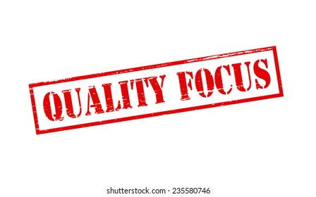Rubber stamp with text quality focus inside, vector illustration