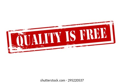 Rubber stamp with text quality is free inside, vector illustration