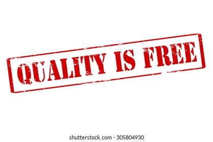 Rubber stamp with text quality is free inside, vector illustration