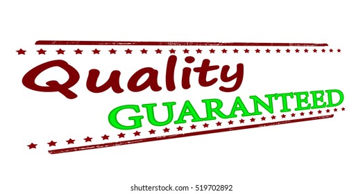 Rubber stamp with text quality guaranteed inside, vector illustration