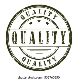 rubber stamp with text "quality" on white, vector illustration