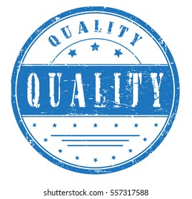 rubber stamp with text "quality" on white, vector illustration