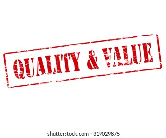 Rubber stamp with text quality and value inside, vector illustration