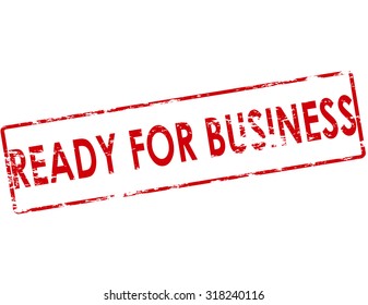 Rubber stamp with text ready for business inside, vector illustration