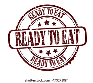 rubber stamp with text "ready to eat" on white, vector illustration