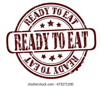 rubber stamp with text "ready to eat" on white, vector illustration