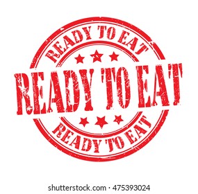 rubber stamp with text "ready to eat" on white, vector illustration