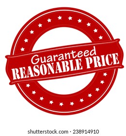 Rubber stamp with text reasonable price inside, vector illustration