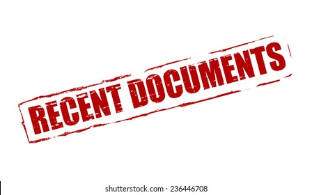 Rubber stamp with text recent documents inside, vector illustration