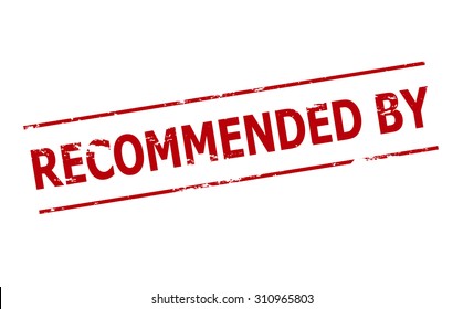 Rubber stamp with text recommended by inside, vector illustration