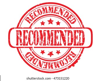 rubber stamp with text "recommended" on white, vector illustration