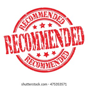rubber stamp with text "recommended" on white, vector illustration