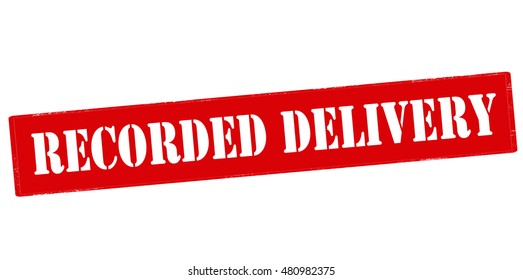 Rubber stamp with text recorded delivery inside, vector illustration