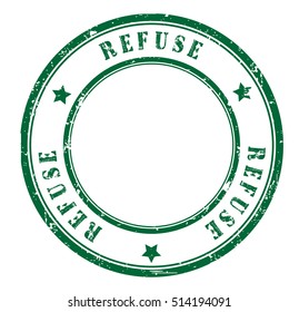 rubber stamp with text "refuse" on white, vector illustration