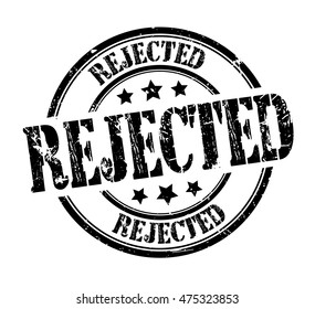 rubber stamp with text "rejected" on white, vector illustration