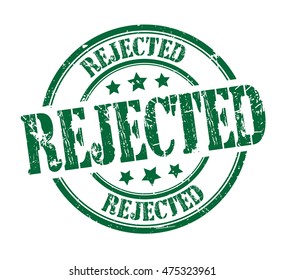 rubber stamp with text "rejected" on white, vector illustration