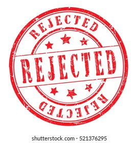 rubber stamp with text "rejected" on white, vector illustration