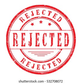 rubber stamp with text "rejected" on white, vector illustration