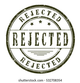 rubber stamp with text "rejected" on white, vector illustration