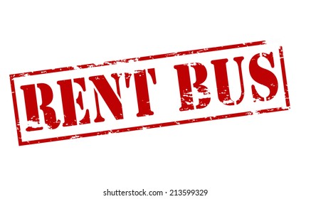 Rubber stamp with text rent bus inside, vector illustration