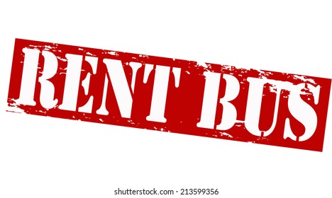 Rubber stamp with text rent bus inside, vector illustration