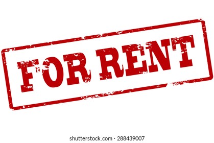 Rubber stamp with text for rent inside, vector illustration
