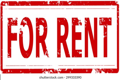 Rubber stamp with text for rent inside, vector illustration