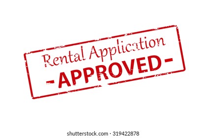 Rubber stamp with text rental application inside, vector illustration