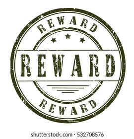 rubber stamp with text "reward" on white, vector illustration
