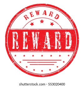 rubber stamp with text "reward" on white, vector illustration