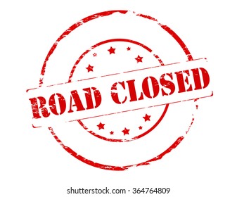 Rubber stamp with text road closed inside, vector illustration