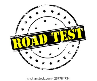 Rubber stamp with text road test inside, vector illustration