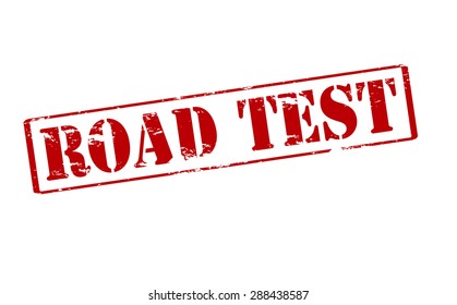 Rubber stamp with text road test inside, vector illustration