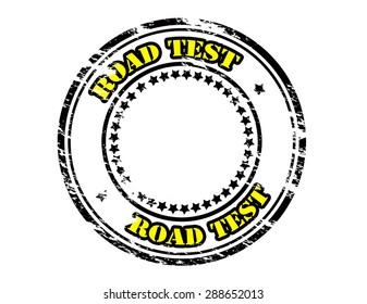 Rubber stamp with text road test inside, vector illustration