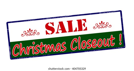 Rubber stamp with text sale Christmas closeout inside, vector illustration