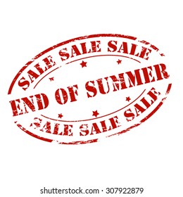 Rubber stamp with text sale end of Summer inside, vector illustration