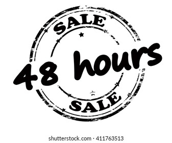 Rubber stamp with text sale forty eight hours inside, vector illustration